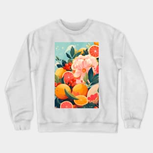 Citrus Fruits Flowers Crewneck Sweatshirt